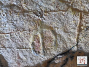 Painel com arte rupestre