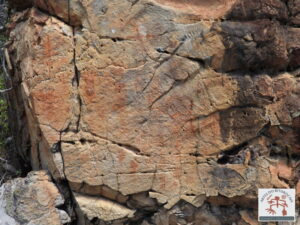 Painel com arte rupestre