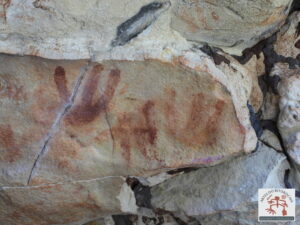 Painel com arte rupestre