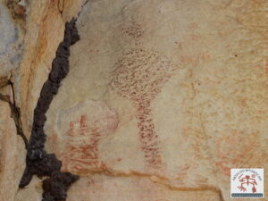 Painel com arte rupestre