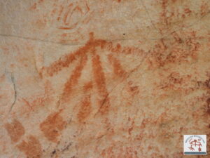 Painel com arte rupestre