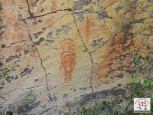 Painel com arte rupestre