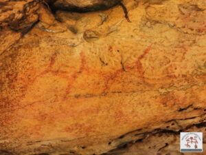 Painel com arte rupestre